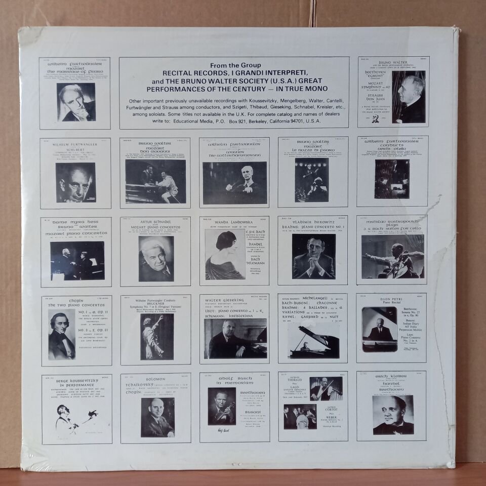 BRUNO WALTER CONDUCTS HAYDN / SYMPHONY NO.86 IN D / SYMPHONY NO.92 IN G - LP DÖNEM BASKISI SIFIR PLAK