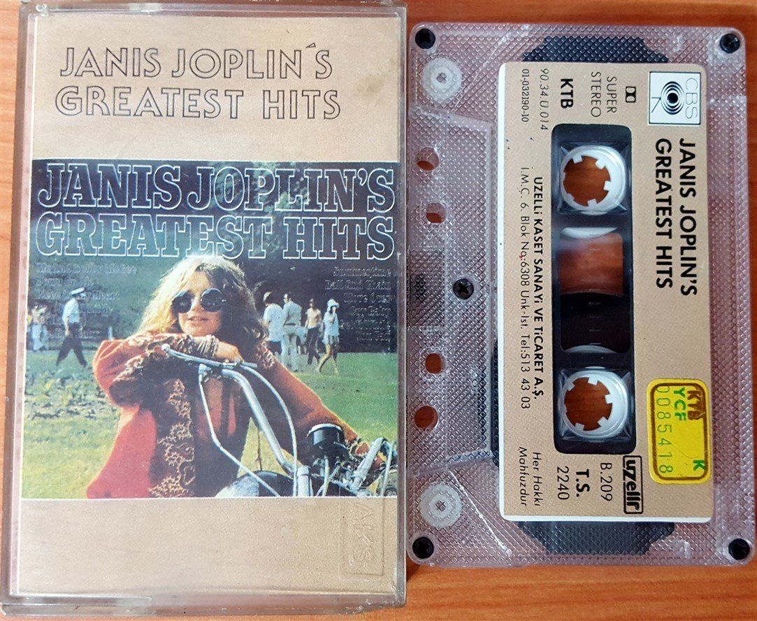 JANIS JOPLIN - GREATEST HITS (1990) UZELLI CASSETTE MADE IN TURKEY ''USED'' PAPER LABEL