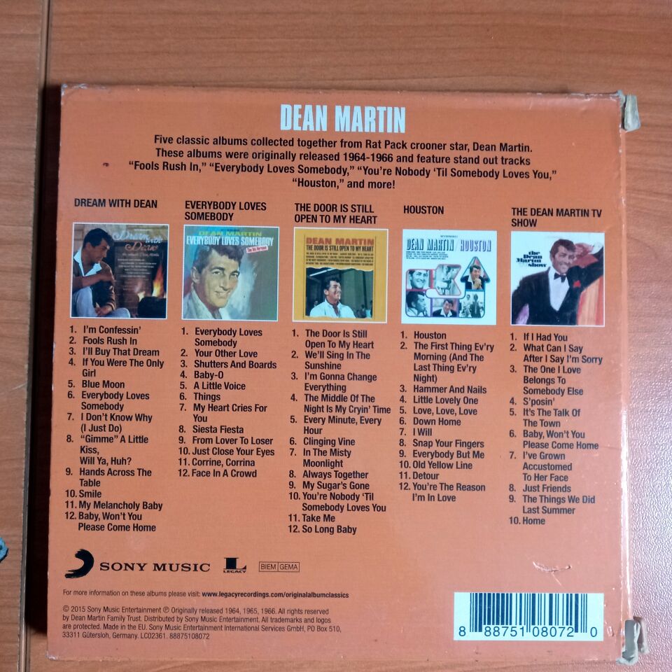 DEAN MARTIN – ORIGINAL ALBUM CLASSICS (2015) - 5CD BOX SET 2.EL
