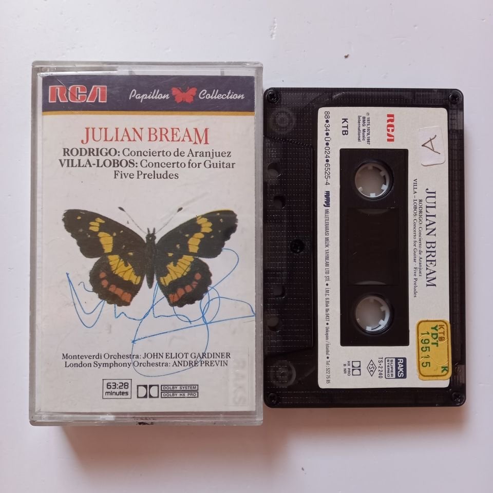 JULIAN BREAM / RODRIGO: CONCIERTO DE ARANJUEZ / VILLA-LOBOS: CONCERTO FOR GUITAR, FIVE PRELUDES / MONTEVERDI ORCHESTRA: JOHN ELIOT GARDINER / LONDON SYMPHONY ORCHESTRA: ANDRE PREVIN (1988) - KASET 2.EL