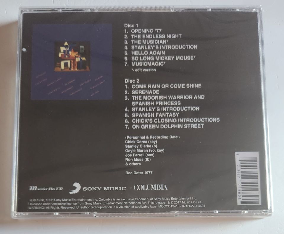 RETURN TO FOREVER – LIVE THE COMPLETE CONCERT (1978) - 2CD REMASTERED 1992 REISSUE JEWEL CASE AMBALAJINDA SIFIR