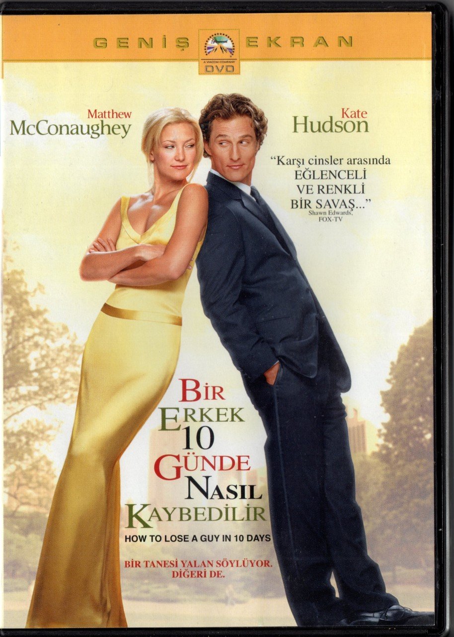 BİR ERKEK 10 GÜNDE NASIL KAYBEDİLİR - HOW TO LOSE A GUY IN 10 DAYS - MATTHEW McCONAUGHEY - KATE HUDSON - DVD 2.EL