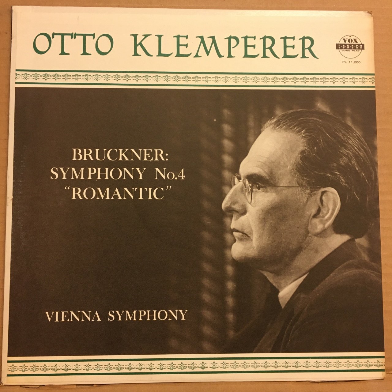 BRUCKNER SYMPHONY NO.4 OTTO KLEMPERER, VIENNA SYM.  2.EL PLAK
