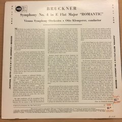 BRUCKNER SYMPHONY NO.4 OTTO KLEMPERER, VIENNA SYM.  2.EL PLAK