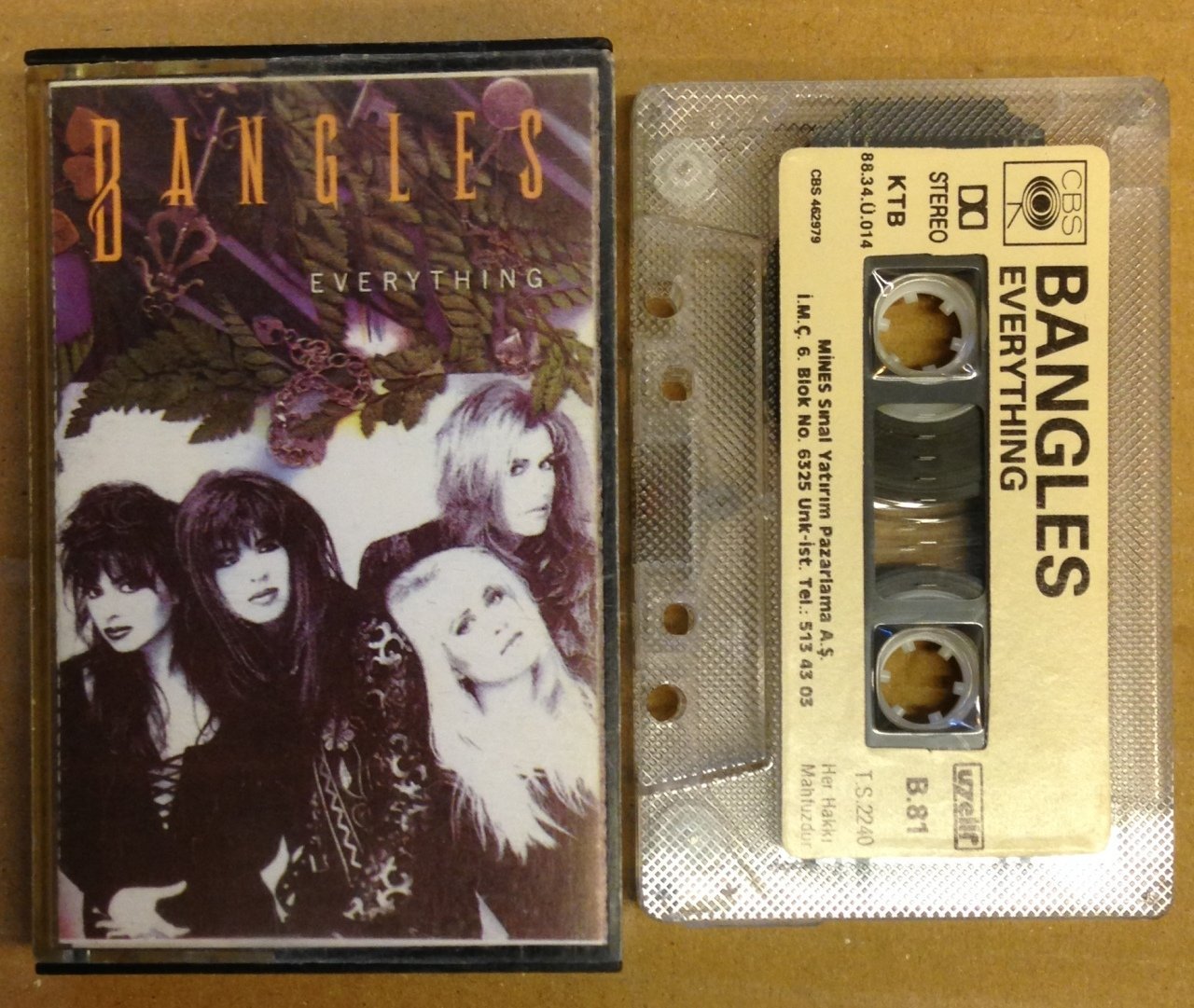 BANGLES EVERYTHING CASSETTE 1988 MADE IN TURKEY ''USED''