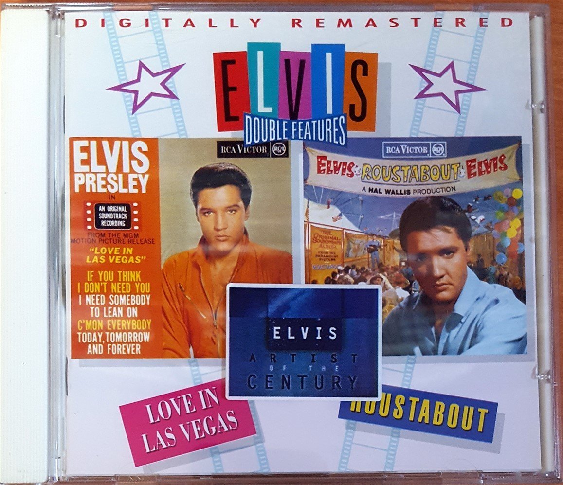 ELVIS PRESLEY - DOUBLE FEATURES / LOVE IN LAS VEGAS & ROUSTABOUT (1993) DIGITALLY REMASTERED RCA / MADE IN GERMANY CD 2.EL