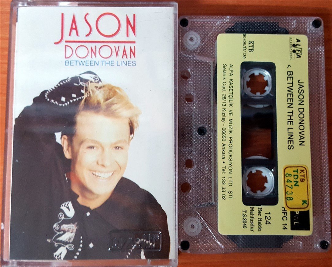 JASON DONOVAN - BETWEEN THE LINES (1990) ALFA CASSETTE MADE IN TURKEY ''USED''
