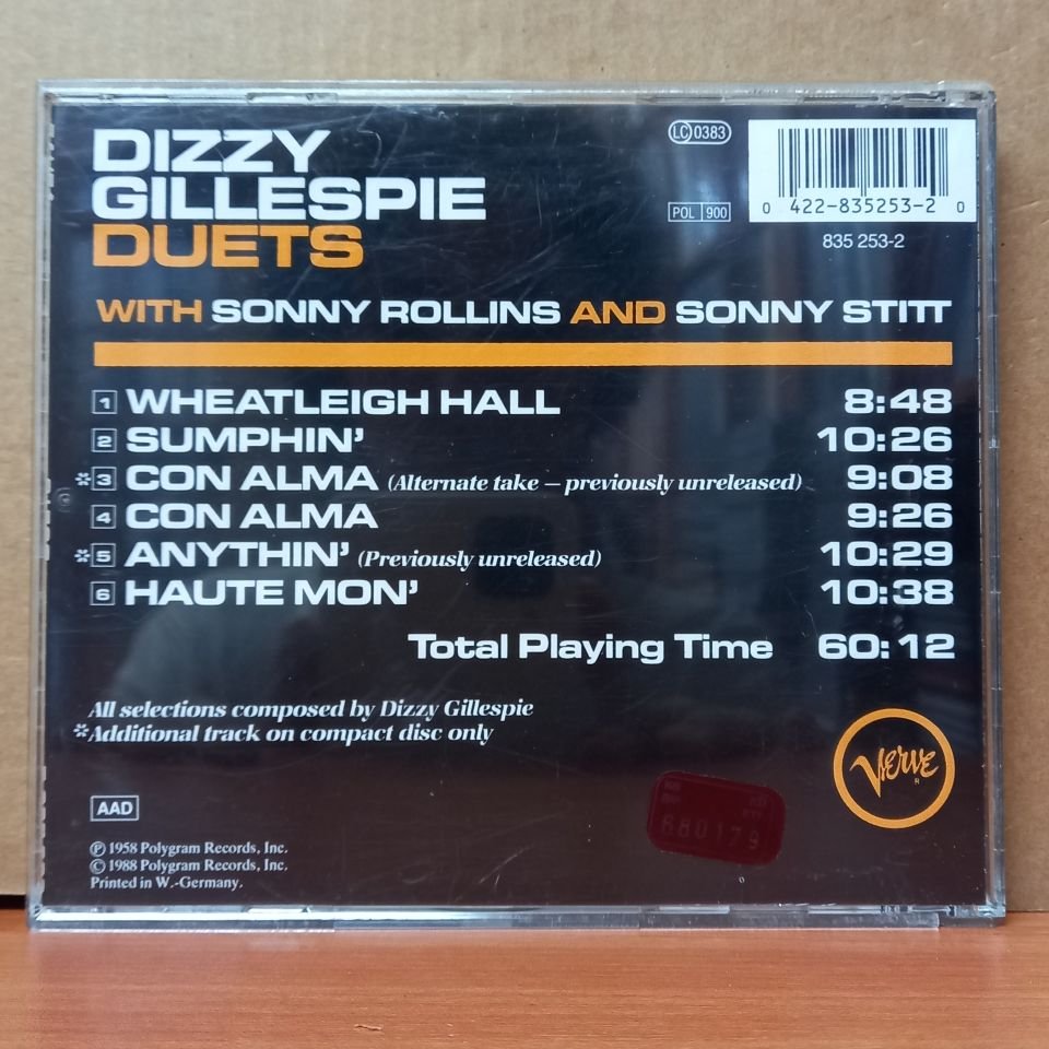 DIZZY GILLESPIE WITH SONNY ROLLINS AND SONNY STITT – DUETS (1988) - CD 2.EL