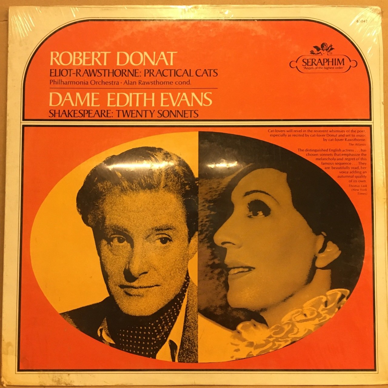 ROBERT DONAT, ELIOT-RAWSTHORNE PRACTICAL CATS / DAME EDITH EVANS, SHAKESPEARE TWENTY SONNETS (1982) SIFIR PLAK