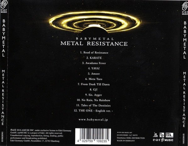 BABYMETAL – METAL RESISTANCE (2016) - CD JEWEL CASE SIFIR