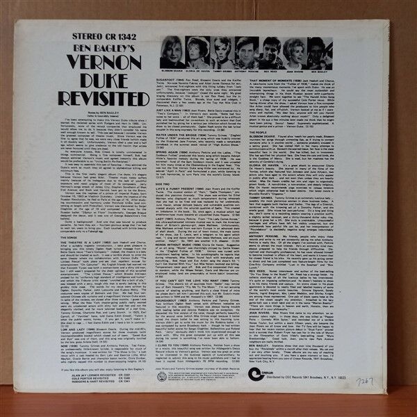 BEN BAGLEY – BEN BAGLEY'S VERNON DUKE REVISITED (1970) - LP 2.EL PLAK