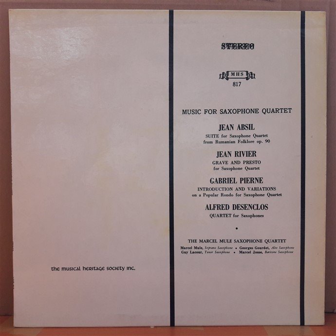 MUSIC FOR SAXOPHONE QUARTET, ABSIL, RIVIER, PIERNE, DESENCLOS - PLAK 2.EL