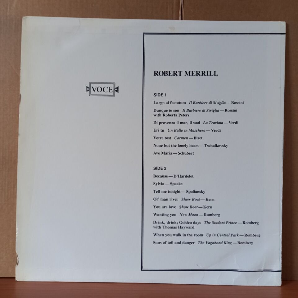ROBERT MERRILL - OPERATIC ARIAS AND SONGS / PREVIOUSLY UNISSUED - LP 2.EL PLAK