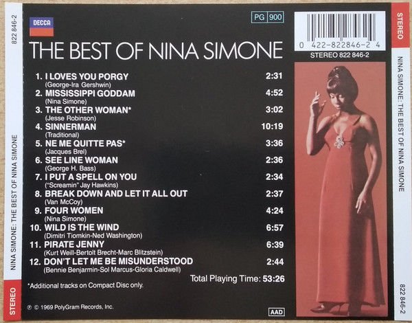 NINA SIMONE – THE BEST OF NINA SIMONE (1969) - CD REMASTERED REISSUE JEWEL CASE AMBALAJINDA SIFIR