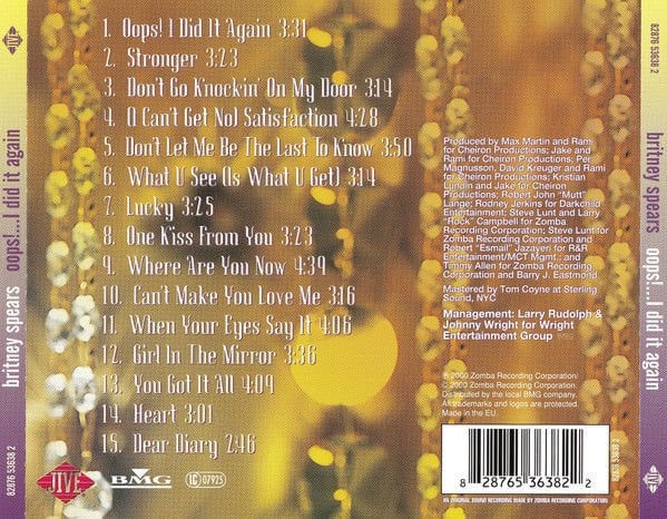 BRITNEY SPEARS – OOPS!...I DID IT AGAIN (2000) - CD REISSUE JEWEL CASE AMBALAJINDA SIFIR