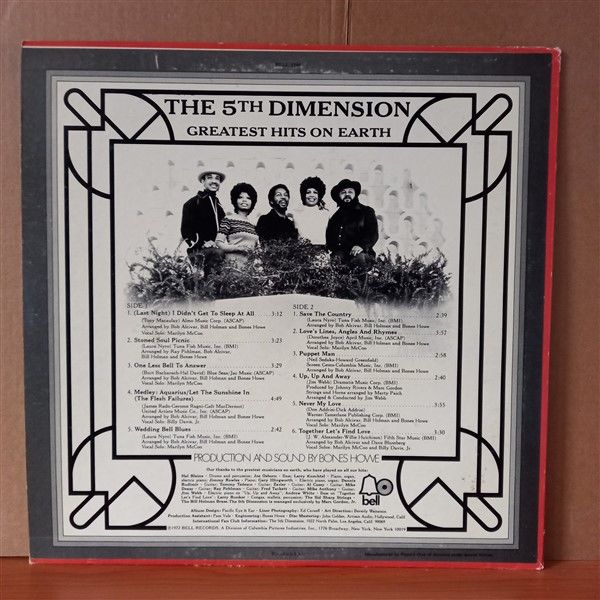 THE 5TH DIMENSION – GREATEST HITS ON EARTH (1972) - LP 2.EL PLAK