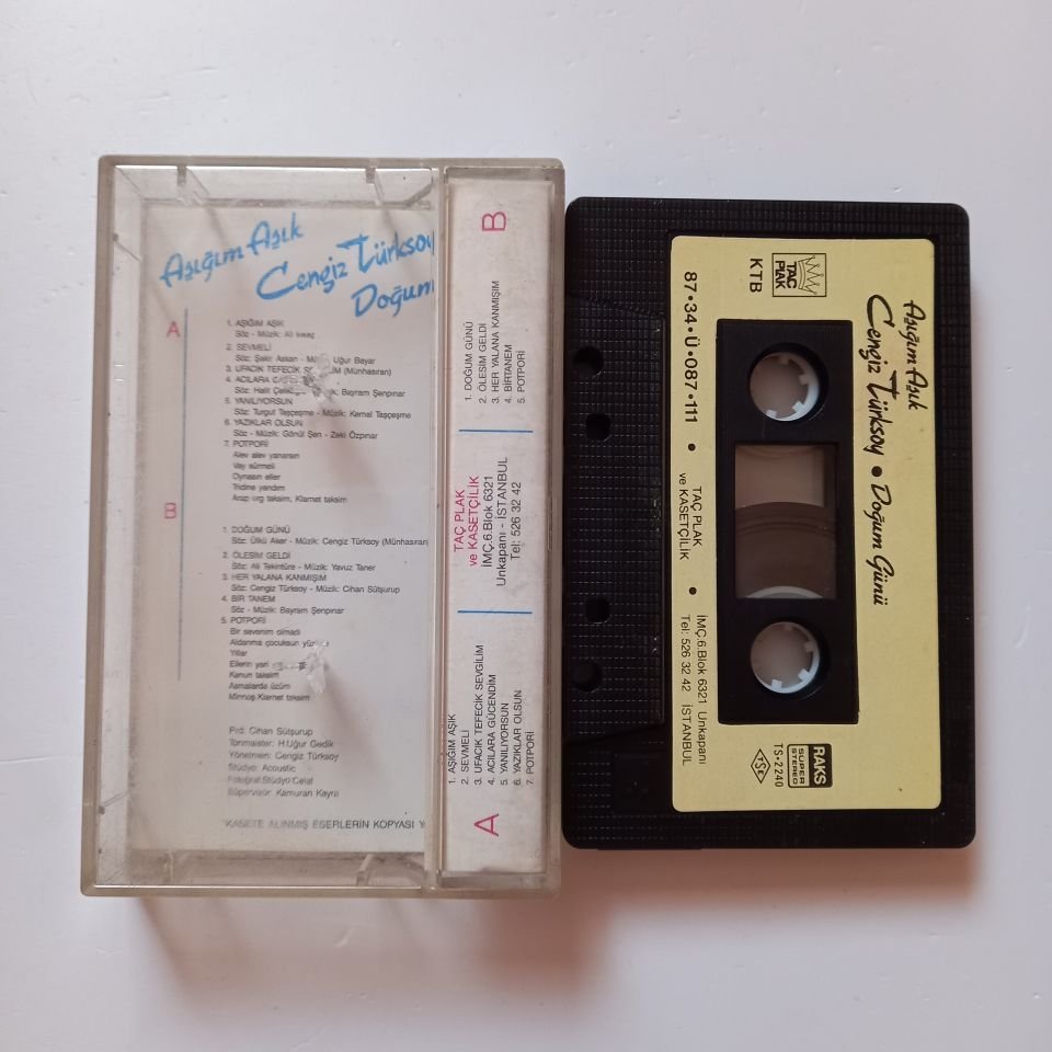 CENGİZ TÜRKSOY - AŞIĞIM AŞIK / DOĞUM GÜNÜ (1987) - KASET 2.EL