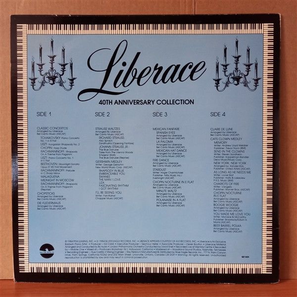 LIBERACE LIVE WITH THE LONDON PHILHARMONIC ORCHESTRA / 40TH ANNIVERSARY COLLECTION (1984) - 2LP 2.EL PLAK