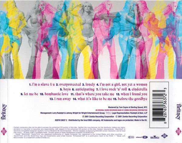 BRITNEY SPEARS – BRITNEY (2001) - CD REISSUE JEWEL CASE AMBALAJINDA SIFIR
