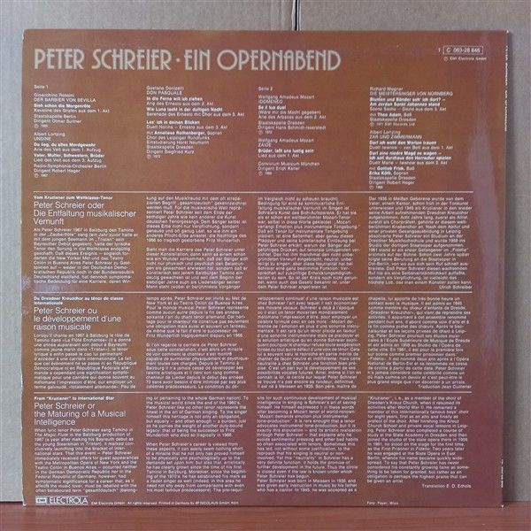 PETER SCHREIER – EIN OPERN-ABEND - LP 2.EL PLAK