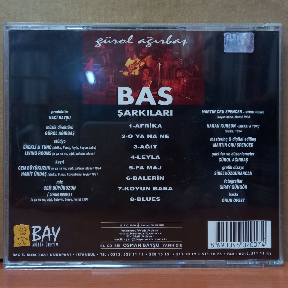 GÜROL AĞIRBAŞ – BAS ŞARKILARI (2000) - CD 2.EL