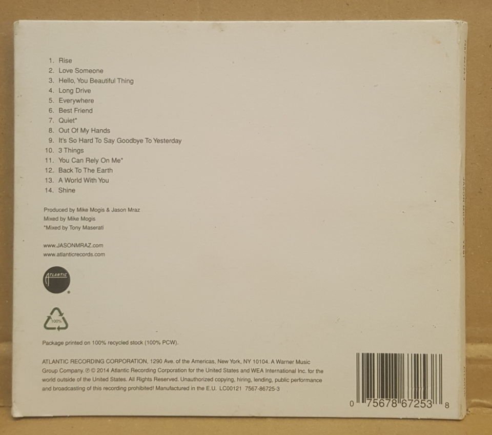 JASON MRAZ - YES (2014) - CD DIGIPACK 2.EL
