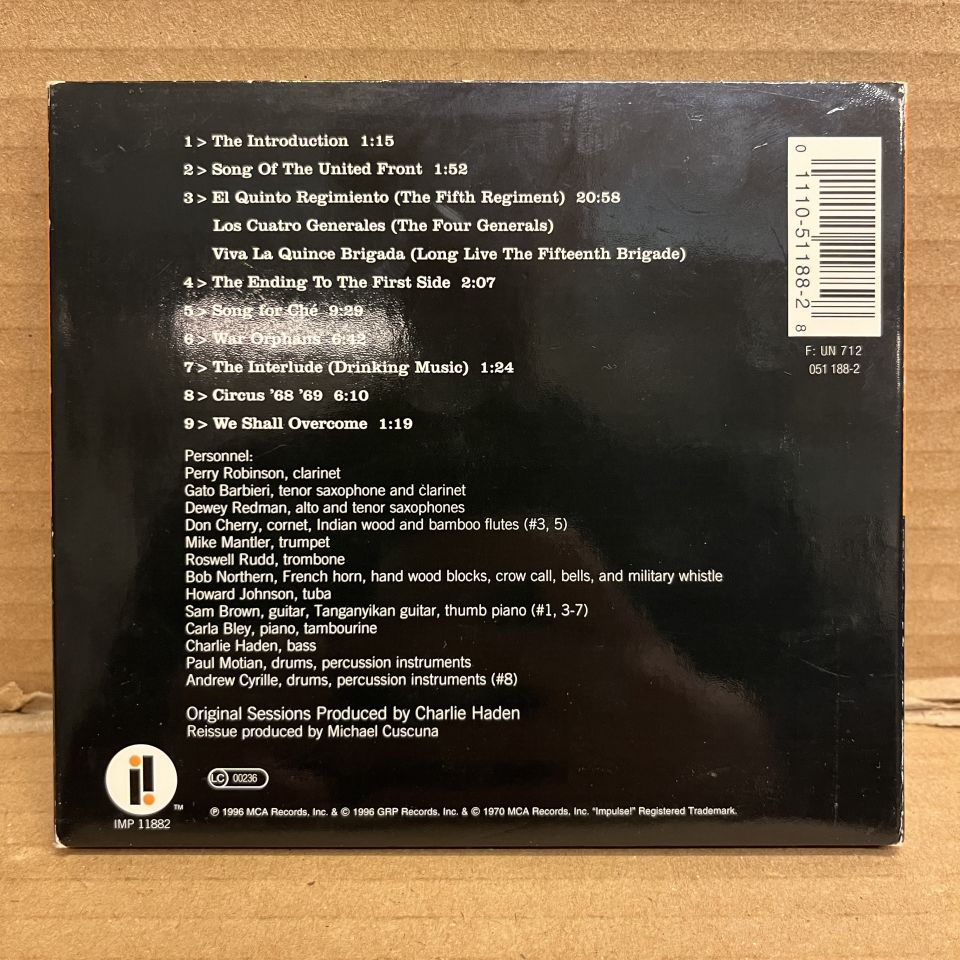 CHARLIE HADEN – LIBERATION MUSIC ORCHESTRA (1970) - CD 1996 DIGIPAK 2.EL