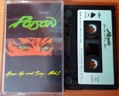 POISON - OPEN UP AND SAY...AHH! (1989) KENT CASSETTE MADE IN TURKEY ''USED'' PAPER LABEL