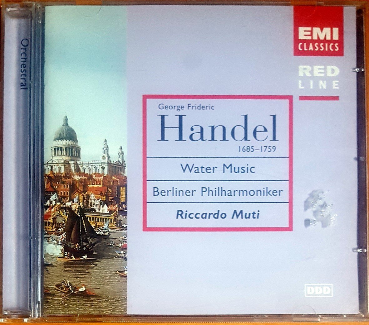 HANDEL - WATER MUSIC / BERLINER PHILHARMONIKER, RICCARDO MUTI (1985) EMI CLASSICS / RED LINE CD 2.EL
