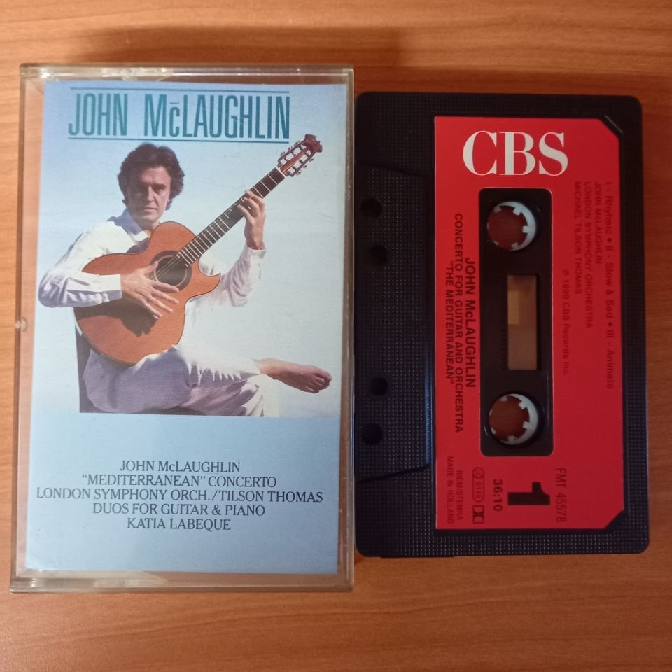 JOHN MCLAUGHLIN - MEDITERRANEAN CONCERTO / LONDON SYMPHONY ORCHESTRA / TILSON THOMAS / DUOS FOR GUITAR & PIANO (1990) - KASET 2.EL