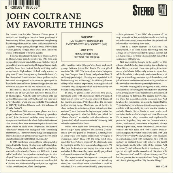 JOHN COLTRANE – MY FAVORITE THINGS (2021) - CD REISSUE REMASTERED SIFIR