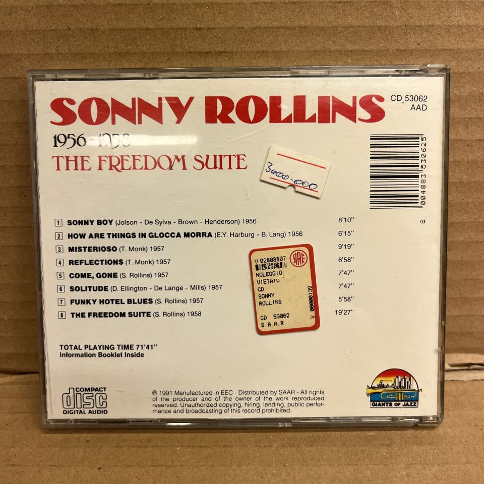 SONNY ROLLINS – 1956-1958 THE FREEDOM SUITE (1991) - CD 2.EL