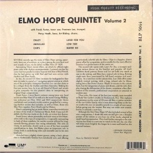ELMO HOPE QUINTET - VOLUME 2 (1954) 10'' INCH 2015 SIFIR PLAK