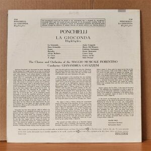 PONCHIELLI: LA GIOCONDA HIGHLIGHTS / CERQUETTI, DEL MONACO, SIMIONATO, BASTIANINI, SIEPI - LP 2.EL PLAK