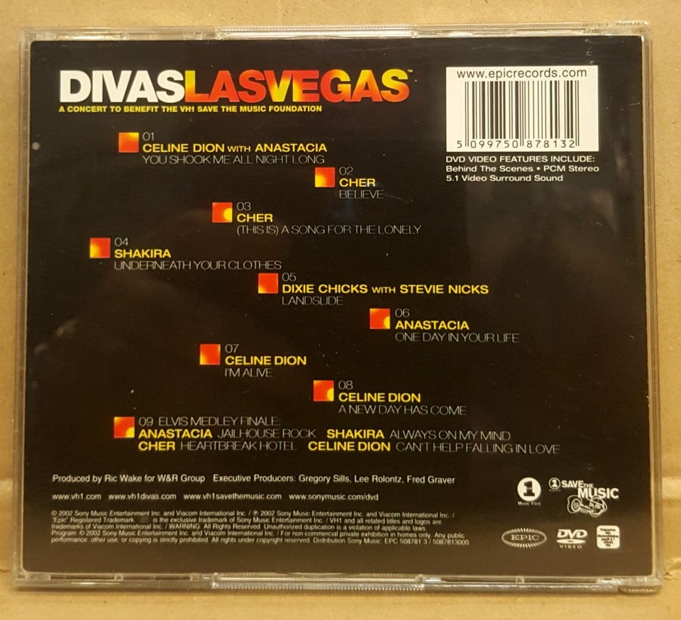 DIVAS - LAS VEGAS / CELINE DION , CHER , DIXIE CHICKS , SHAKIRA (2002) - CD + DVD 2.EL