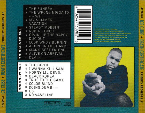 ICE CUBE – DEATH CERTIFICATE (1991) - CD 2015 REISSUE AMBALAJINDA SIFIR
