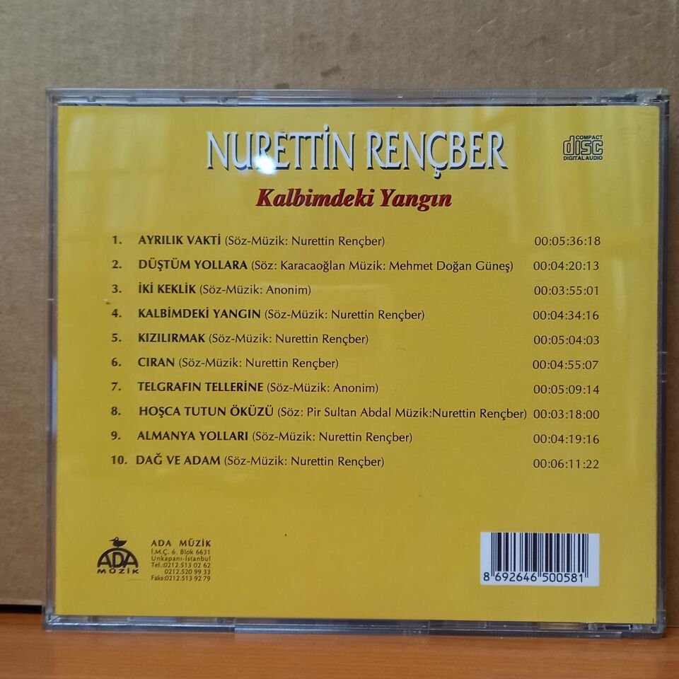 NURETTİN RENÇBER - KALBİMDEKİ YANGIN (1997) - CD 2.EL