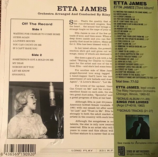 ETTA JAMES – ETTA JAMES (2017) - CD COMPILATION SIFIR