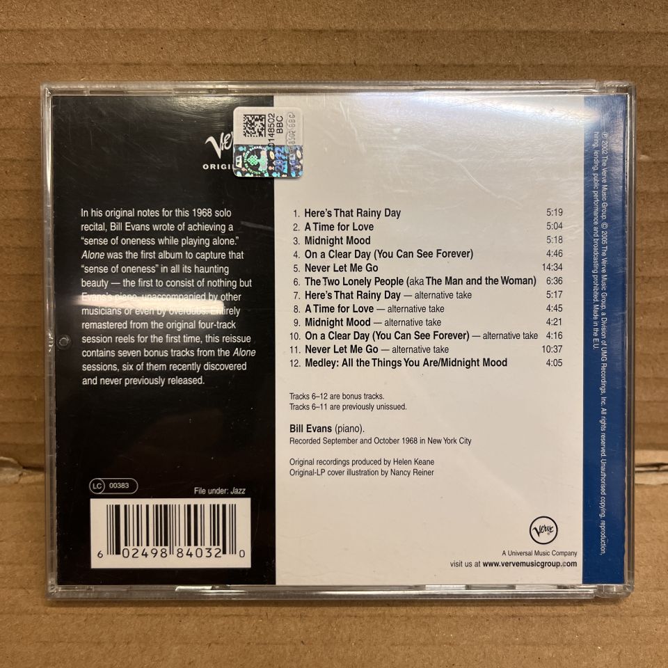 BILL EVANS – ALONE (1968) - CD 2002 2.EL