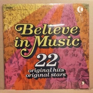 BELIEVE IN MUSIC - 22 ORIGINAL HITS / CHER ERIC CLAPTON SLADE ROD STEWART BOBBY WINTON etc (1972) - LP DÖNEM BASKI CUT-OUT SIFIR PLAK