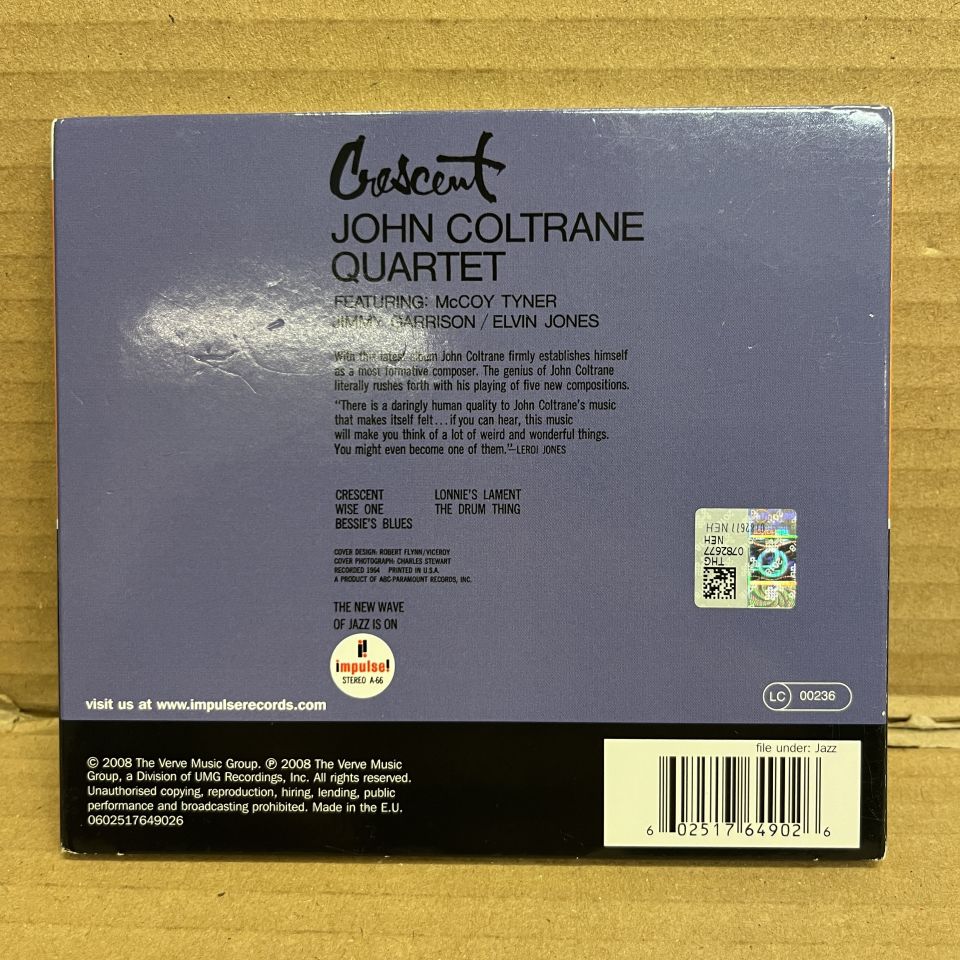 JOHN COLTRANE QUARTET – CRESCENT (1964) - CD DIGIPAK 2.EL