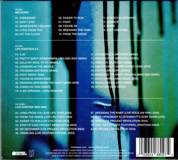 LINKIN PARK – METEORA 20 (2023) - 3CD 20TH ANNIVERSARY EDITION DIGISLEEVE AMBALAJINDA SIFIR