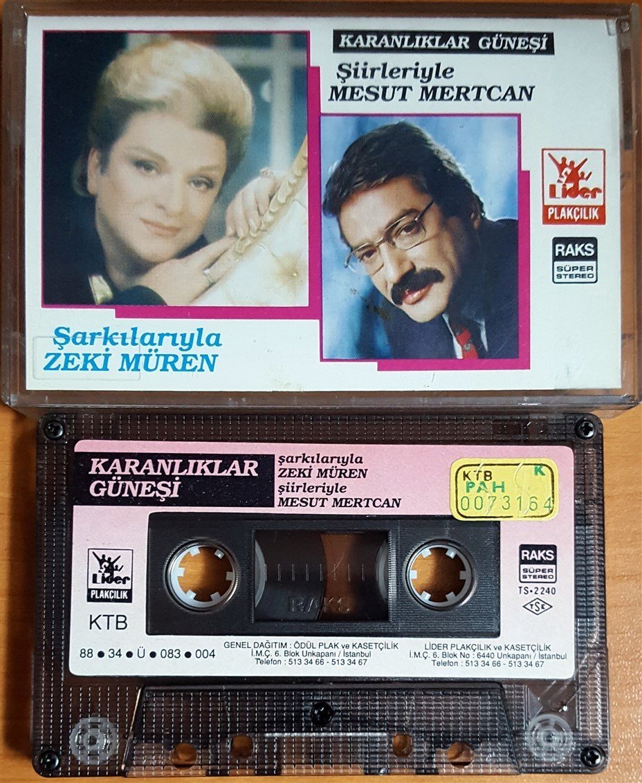 KARANLIKLAR GÜNEŞİ / ŞİİRLERİYLE MESUT ERCAN, ŞARKILARIYLA ZEKİ MÜREN (1988) LİDER KASET 2.EL