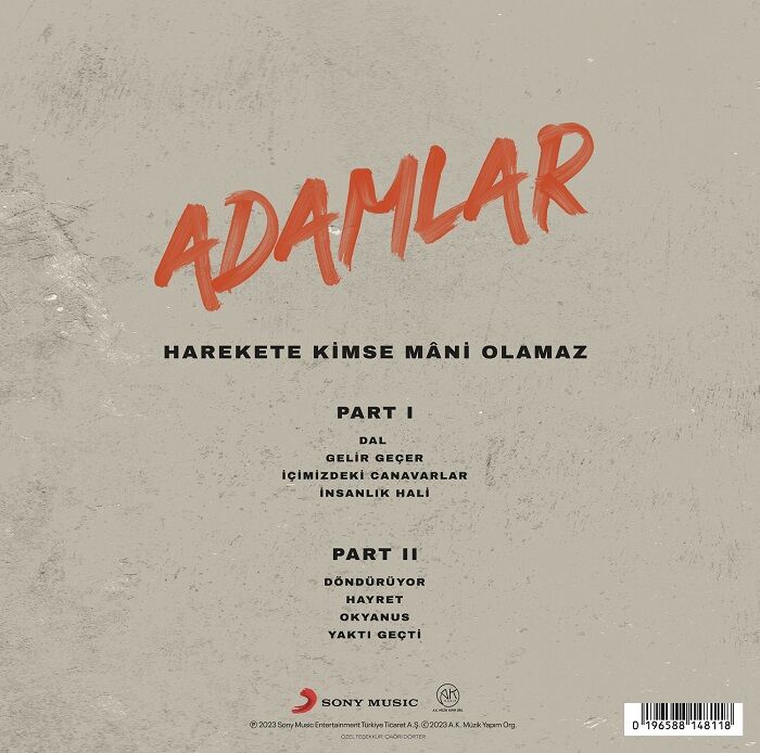 ADAMLAR - HAREKETE KİMSE MANİ OLAMAZ (2023) - LP 2023 SIFIR PLAK
