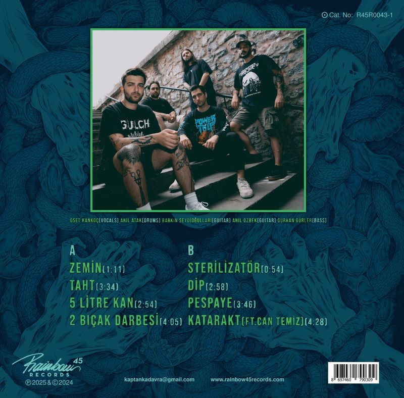 KAPTAN KADAVRA - STERİL VE KİMLİKSİZ (2025) - LP HARDCORE / GROOVE METAL 2025 EDITION SIFIR PLAK