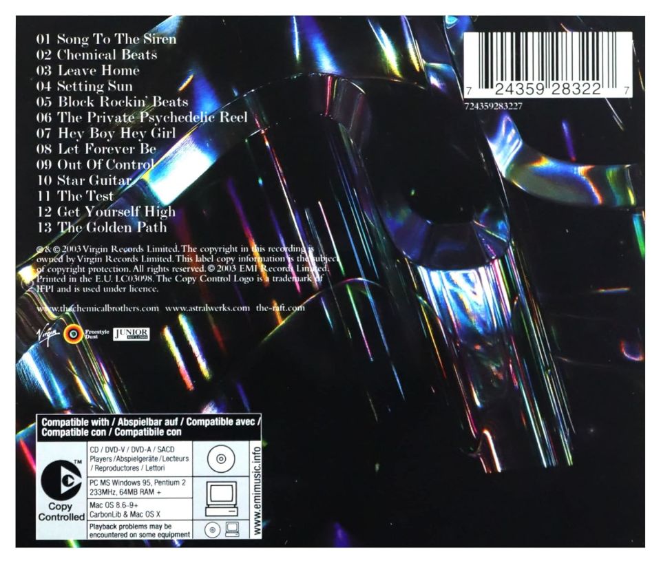 THE CHEMICAL BROTHERS - SINGLES 93-03 (2003) - CD REISSUE COPY PROTECTED EDITION / JEWEL CASE AMBALAJINDA SIFIR