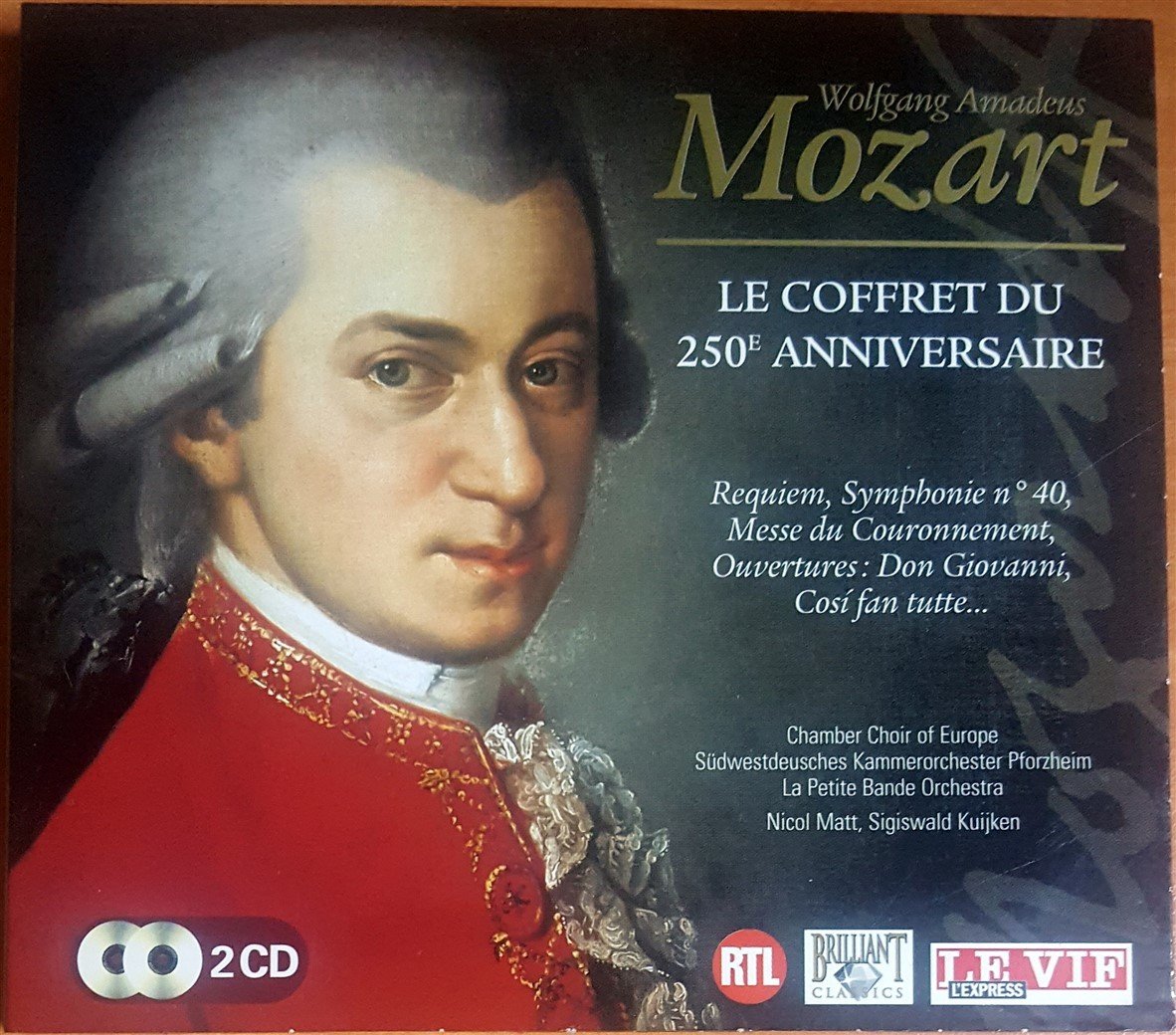 WOLFGANG AMADEUS MOZART - LE COFFRET DU 250E ANNIVERSAIRE / REQUIEM, SYMPHONIE NO 40, MESSE DU COURONNEMENT, OVERTURES: DON GIOVANNI (2005) BRILLIANT CLASSICS 2CD 2.EL