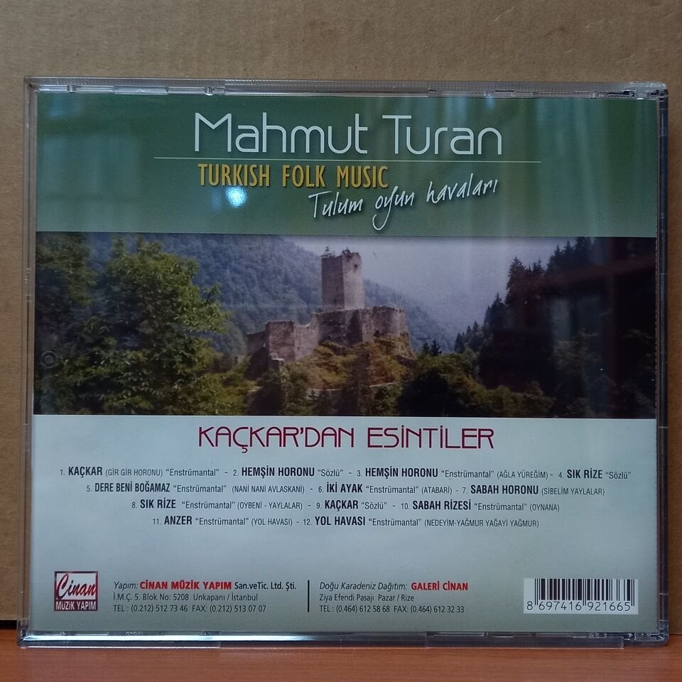 MAHMUT TURAN - KAÇKAR'DAN ESİNTİLER / TULUM OYUN HAVALARI (2002) - CD 2.EL