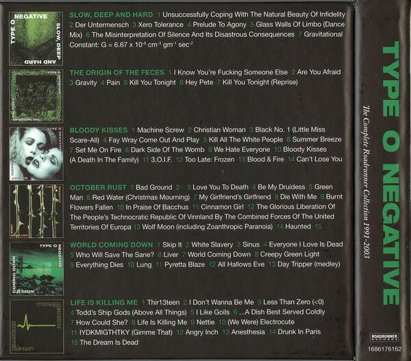 TYPE O NEGATIVE - THE COMPLETE ROADRUNNER COLLECTION 1991-2003 (2013) 6CD SIFIR