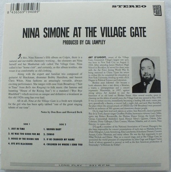 NINA SIMONE – AT THE VILLAGE GATE (2019) - CD DIGIPACK SIFIR